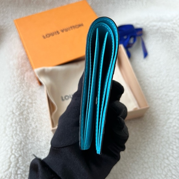Auth BN Louis Vuitton Blue Monogram Playground Slender Wallet - BNIB - Picture 7 of 10